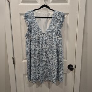 Blue Floral Women's Top